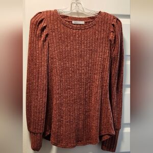 Ribbed Rust Sweater